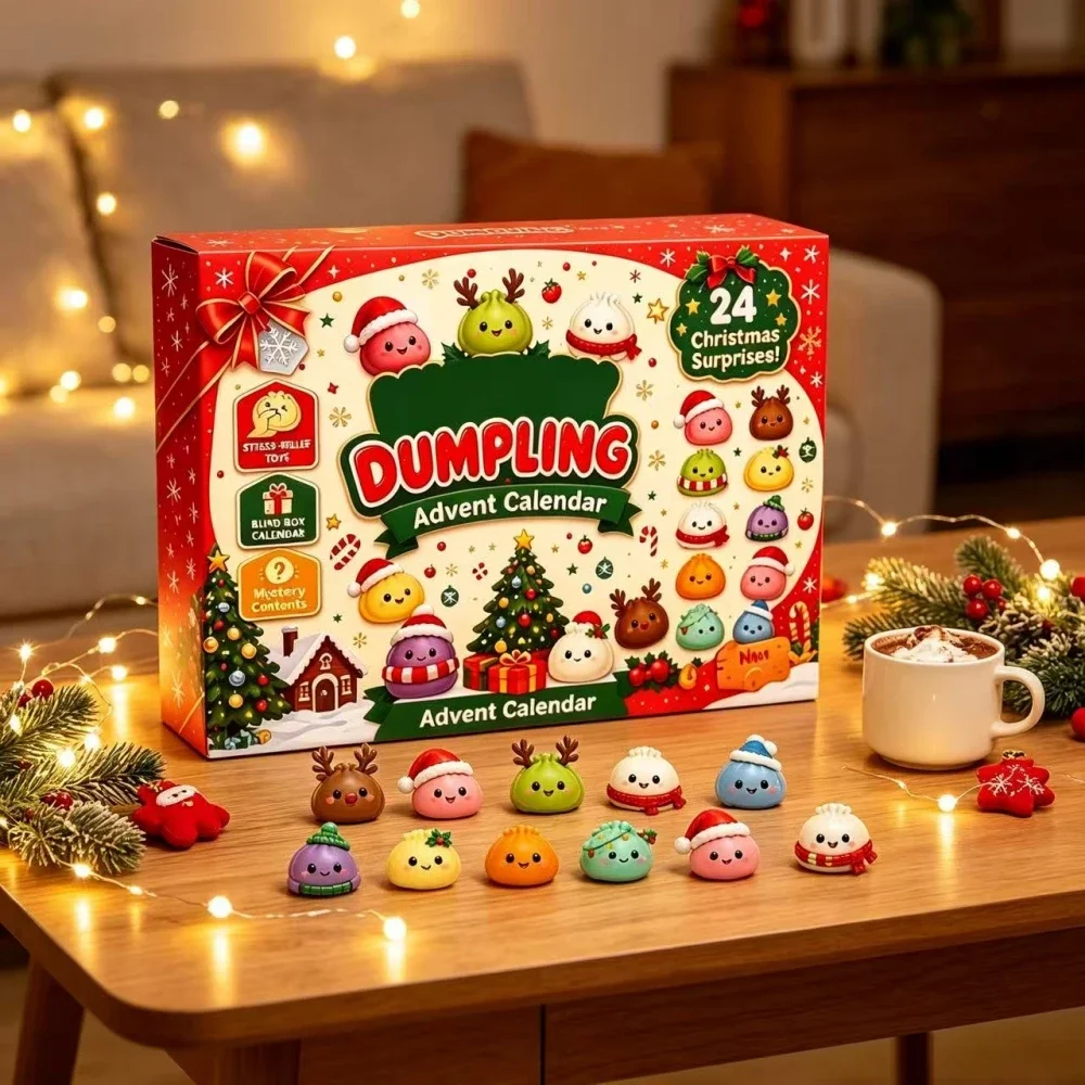 Office Tech Gadgets - 24日間のクリスマス・ダンプリング・アドベントカレンダー・ギフトセット。ホリデー・カウントダウン・オーナメント、卓上装飾、お祝いのパーティー用ギフト。 #