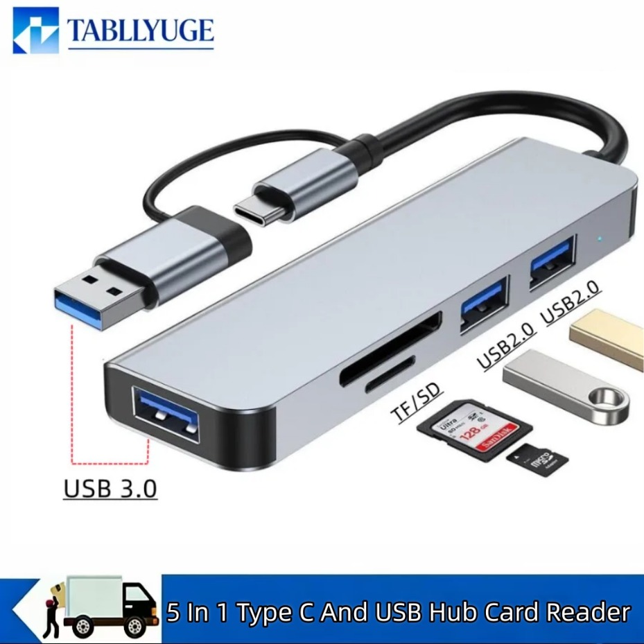 Office Xp - 5/7/8 in 1 USB-Cハブ、3.0 SD/TFカードリーダー搭載マルチポートアダプター、ノートパソコン、タブレット、携帯電話用Type-Cドッキングステーション、オフィスワーク向け
