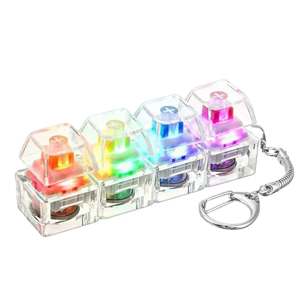 Office Tech Gadgets - 1 個 LED キーボードキーキャップストレスリリーフキーホルダー 4 ボタンフィジェットツール大人子供用オフィス減圧ガジェットテックキーホルダー